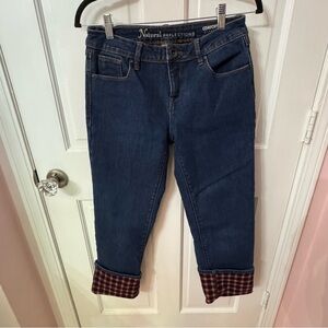 Natural Reflections Fleece Lined Jeans Size 4 Comfort Stretch Cuffed